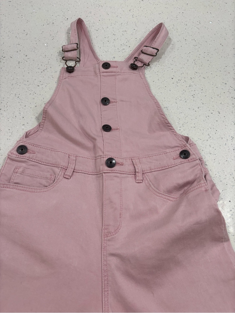 OshKosh B'gosh Light Pink Girls' Overall Dress with Button Front Size 10